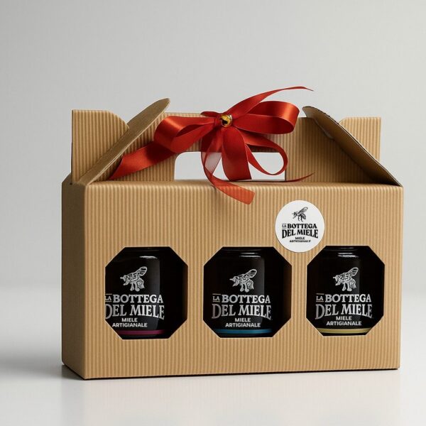 Scatola Regalo Natale Tris di Miele Artigianale da 500  edizione limitata1