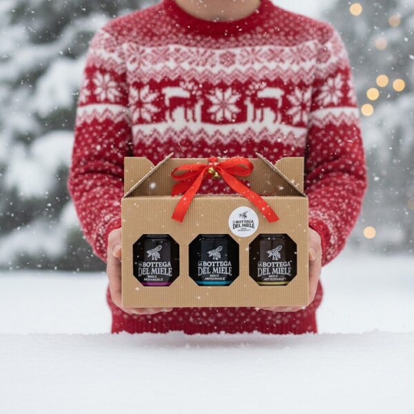 Scatola Regalo Natale Tris di Miele Artigianale da 500  edizione limitata4
