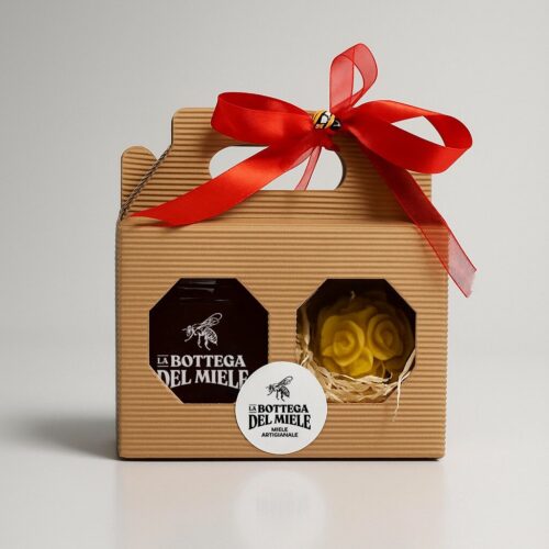 Scatolina Regalo natale Miele e Candela Artigianale
