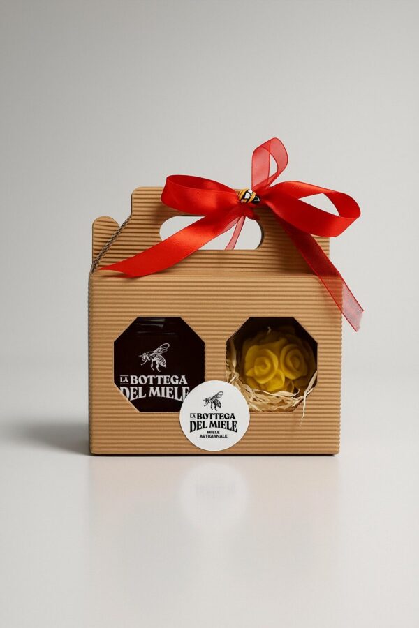 Scatolina Regalo natale Miele e Candela Artigianale